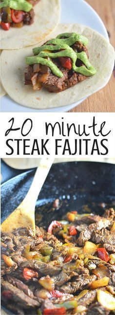 20 Minute Steak Fajitas with Avocado + Lime