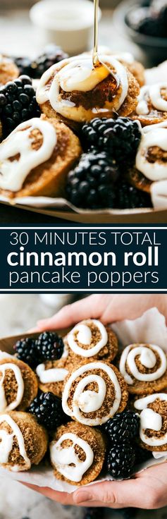 30-Minute Cinnamon Roll Pancake Poppers