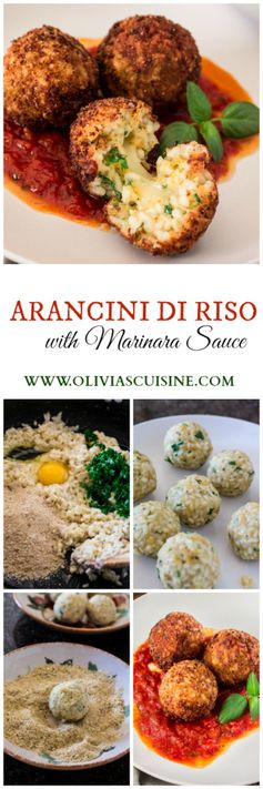 Arancini di Riso with Balsamic Vinegar and Caramelized Onions Marinara Sauce