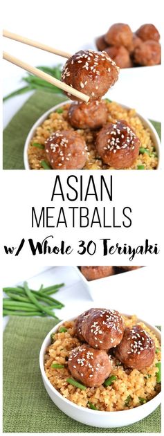 Asian Turkey Meatballs w/ Whole 30 Teriyaki