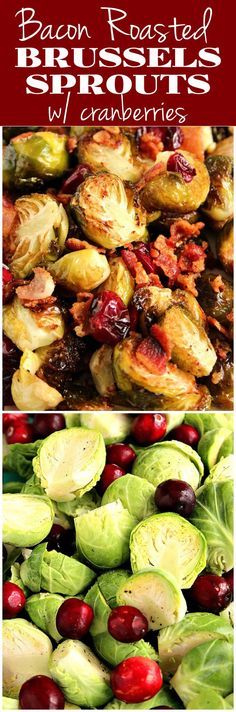 Bacon Roasted Brussels Sprouts with Cranberries