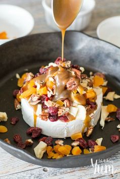 Baked Brie with Dried Fruit, Nuts, and Butterscotch