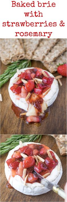 Baked brie with strawberries and rosemary
