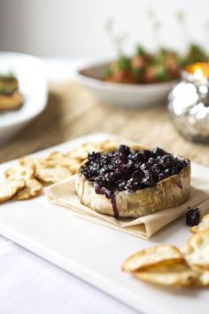 Baked Brie with Wine-Soaked Blueberries