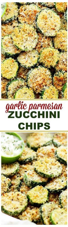 Baked Garlic Parmesan Zucchini Chips