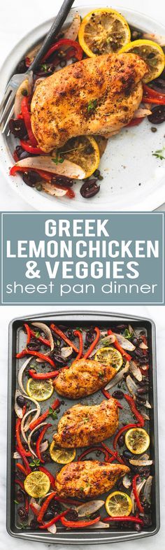 Baked Greek Chicken & Veggies Sheet Pan Dinner