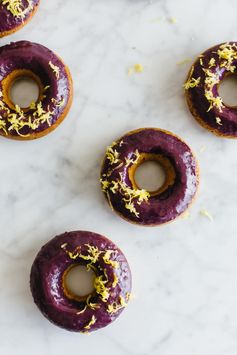 Baked Lemon Donuts with Blackberry Glaze (gluten-free, paleo