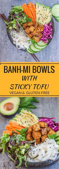 Banh mi bowls with sticky tofu