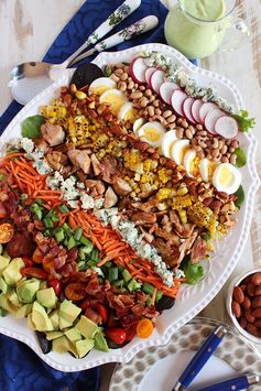 Barbecue Chicken Cobb Salad with Avocado Ranch Dressing