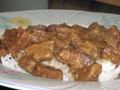 Beef Tips on Rice - Pressure Cooker