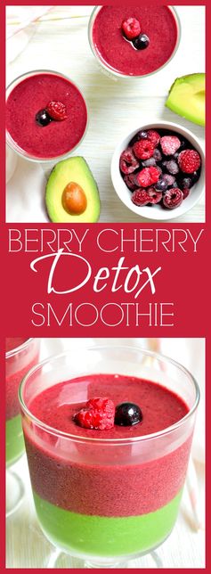 Berry-Cherry Green Detox Smoothie