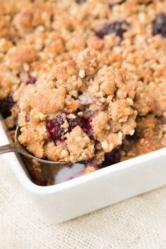 Blackberry Cobbler Baked Oatmeal with Walnut Crumble