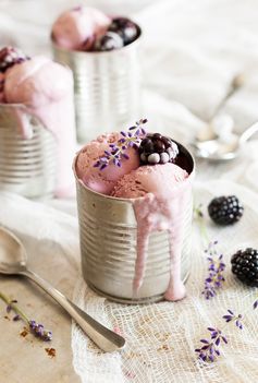 Blackberry Lavender Chevre Ice Cream