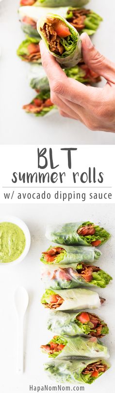 BLT Summer Rolls with Avocado Dipping Sauce