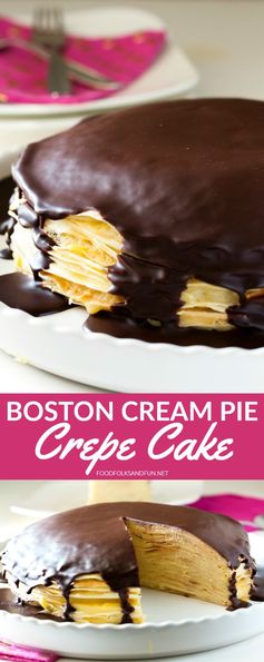 Boston Cream Pie Crepe Cake