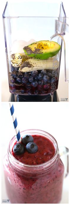 Brain Power Smoothie (Blueberry Avocado Smoothie