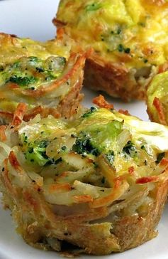 Broccoli, Cheddar & Egg Hashbrowns Cups