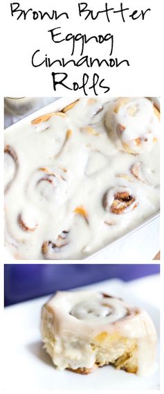 Brown Butter Eggnog Cinnamon Rolls