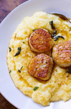 Brown Butter Scallops with Polenta