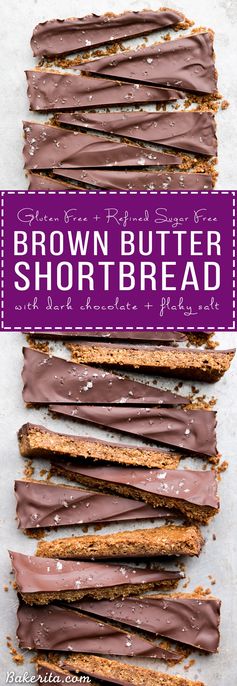 Brown Butter Shortbread (Gluten Free + Refined Sugar Free