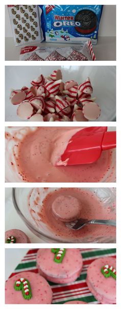 Candy Cane Kiss Dipped Oreos