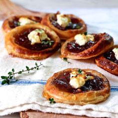 Caramelized Onion and Feta Tartlets with Honey Drizzle