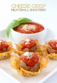 Cheese Crisp Meatball Shooters