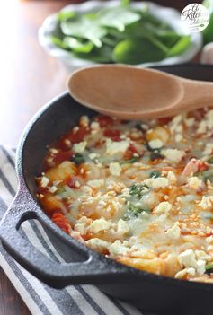 Cheesy Gnocchi Skillet with Tomatoes and Spinach