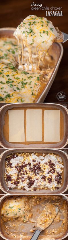 Cheesy Green Chile Chicken Lasagna