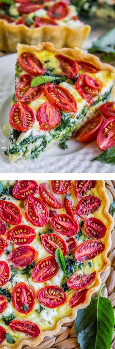 Cherry Tomato, Leek, and Spinach Quiche