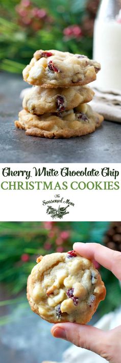 Cherry White Chocolate Chip Christmas Cookies