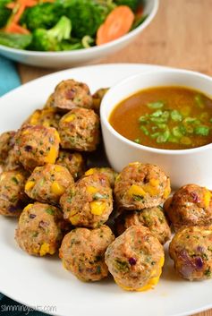 Chicken and Mango Meatballs with a Spicy Mango Sauce