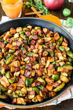 Chicken, Apple, Sweet Potato, and Brussels Sprouts Skillet