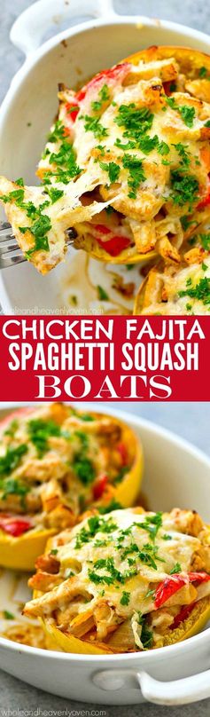 Chicken Fajita Spaghetti Squash Boats