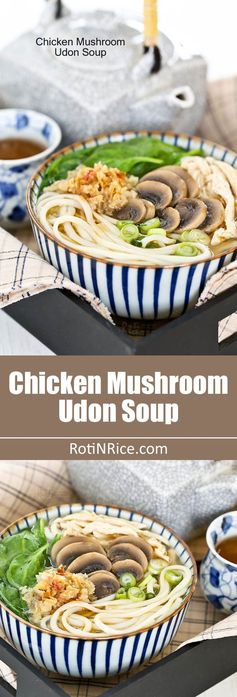 Chicken Mushroom Udon Soup