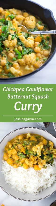 Chickpea Cauliflower Butternut Squash Curry