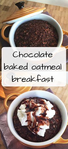 Chocolate baked oatmeal breakfast (low FODMAP