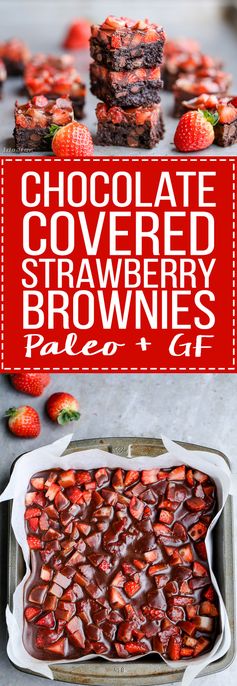 Chocolate Covered Strawberry Brownies (Paleo