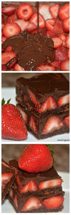 Chocolate Dipped Strawberry Brownies