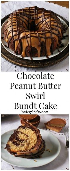 Chocolate Peanut Butter Swirl Bundt Cake