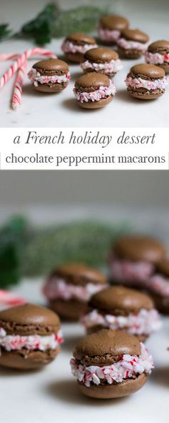 Chocolate Peppermint Macarons