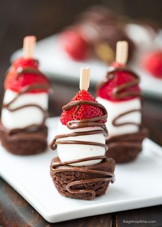 Chocolate strawberry dessert kabobs