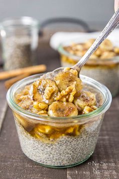 Cinnamon Maple Chia Seed Pudding with Bananas Foster Topping