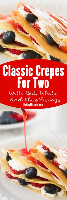 Classic Crepes for Two With Red White and Blue Fixings