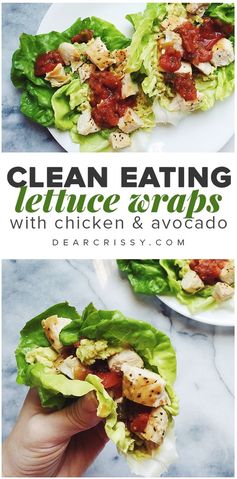 Clean Eating Lettuce Wraps with Chicken and Avocado