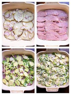 Corned Beef Potato Gratin with Brussels Sprouts