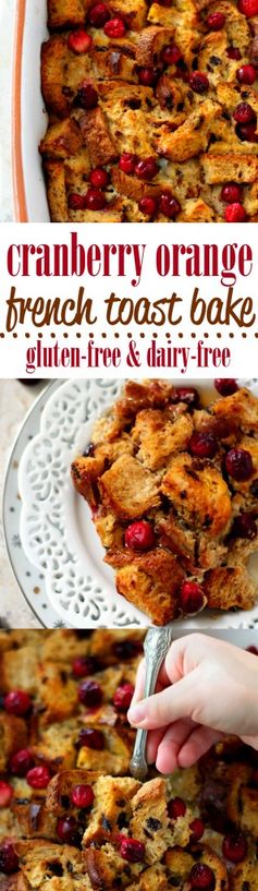 Cranberry Orange French Toast Bake (gluten-free & dairy-free