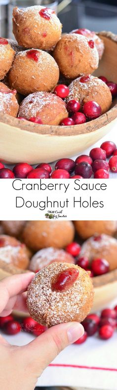 Cranberry Sauce Doughnut Holes