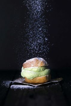 Cream Puffs with Matcha Coconut Cream