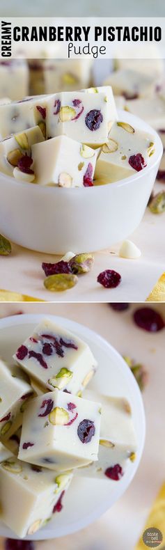 Creamy Cranberry Pistachio Fudge